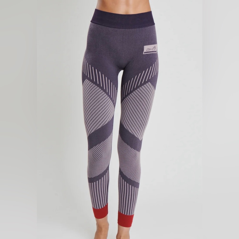 AHM Purple and Gray Patterned Leggings